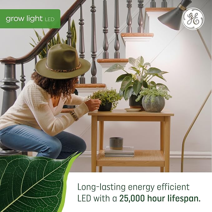GE Grow Lights for Indoor Plants T8 LED Light Bulbs for Flowers and Fruit with Advanced Red Light Spectrum 25000 Hours Lifespan 34 PPF 48 Inches 6 Pack (Packaging May Vary)