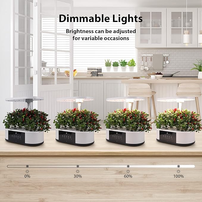 Litake 12 Pods Hydroponics Growing System Indoor Garden with 3 Planting Modes Up to 16 120 LED Light Fixed Hook Timer Silent Pump System for Home Kitchen Gardening GS1 Mini