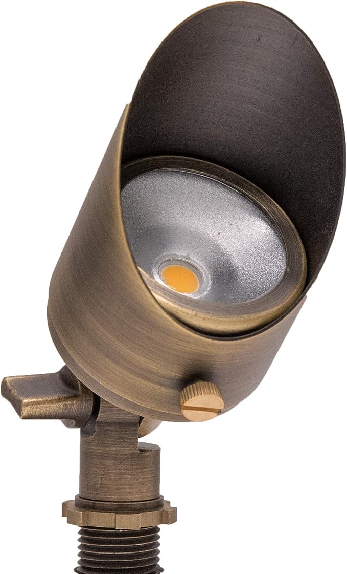 12V 6W Solid Brass (Bronze) LED Outdoor Spotlight 2700K Warm White 275 Lumens for Low Voltage Landscape Lighting of Yard Lawn Garden Patio Trees &amp House