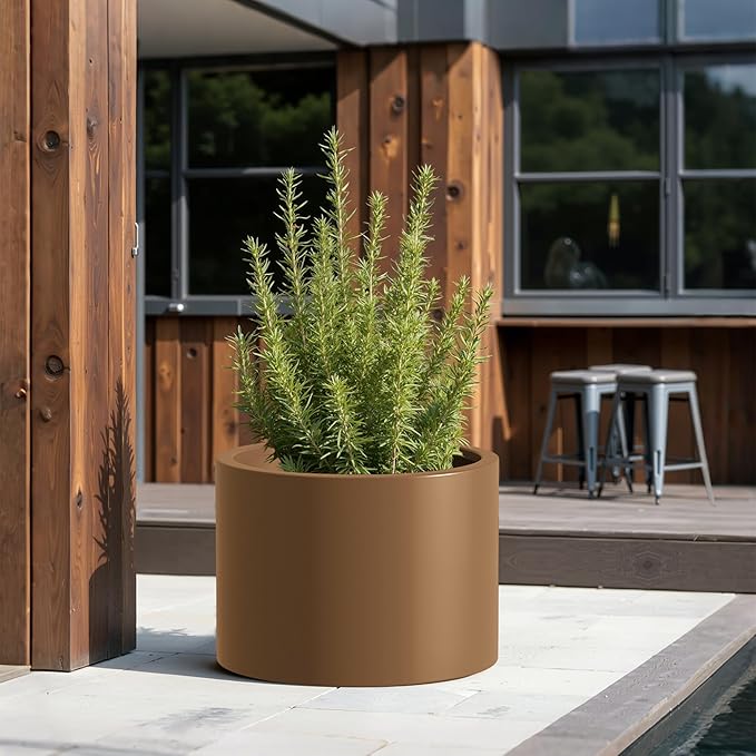 Heavy Duty Corten Steel Round Raised Garden Bed Kit 15.5 Dia. x 20 H. Pre Rusted Metal Planter Box for Vegetables Flowers Herbs Brown Ideal for Outdoor Gardening