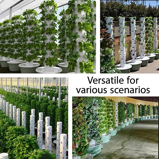 Hydroponic Tower Growing Kits Hydroponics Tower with LED Grow Light Hydroponics Tower Automatic Water Circulation System for Herbs and Vegetables 5/7/9 Thfloor(105cm/41in)