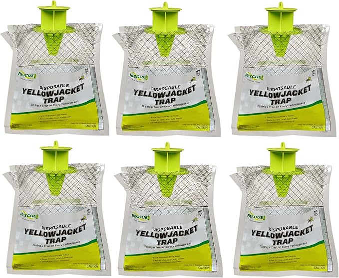 RESCUE! Disposable Summer Yellowjacket Trap - Mountain &amp Pacific Formula - 6 Traps