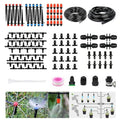 240FT Drip Irrigation System Kit Garden Watering System with 1/2 Inch Hose 1/4 Inch Distribution Tubing Nozzle Emitters and Accessories Adjustable Irrigation System for Greenhouse Yard Lawn