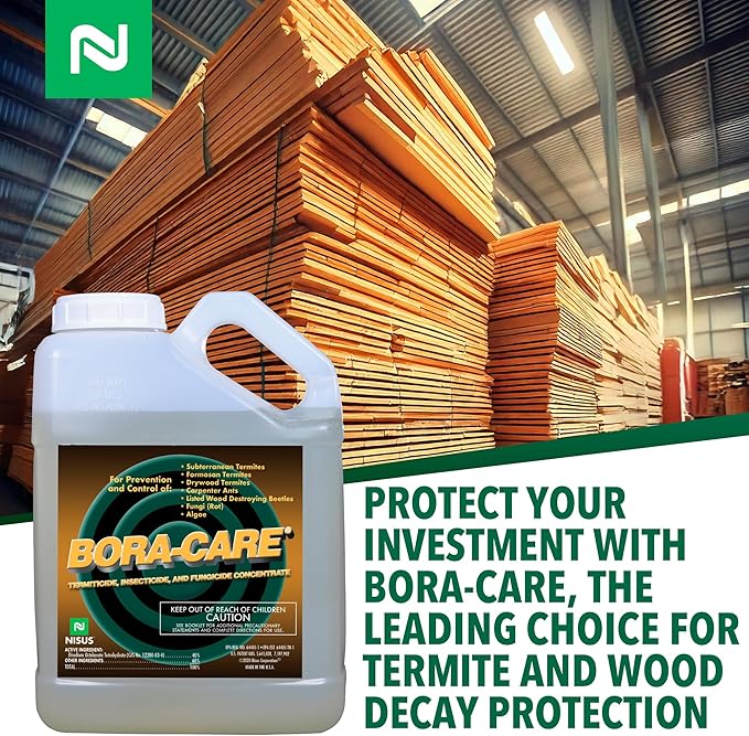 Bora-Care Termiticide Insecticide and Fungicide Concentrate Wood Treatment for Termite and Beetle Prevention 1 Gallon