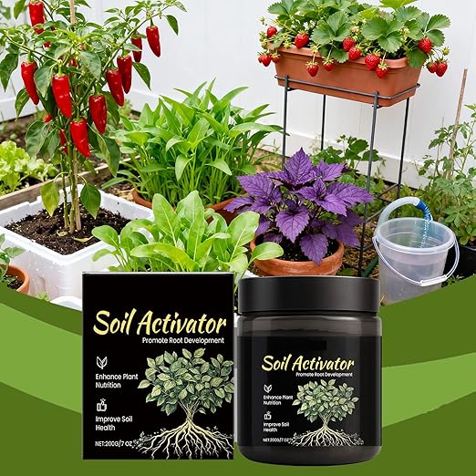 200g Soil Activator Soil Pro Activator Nauticos SoilActivator Organic Water-Soluble Formula for Uptake Nutrient &amp Root Development Enhance Growth for Vegetables &amp All Plants (3)