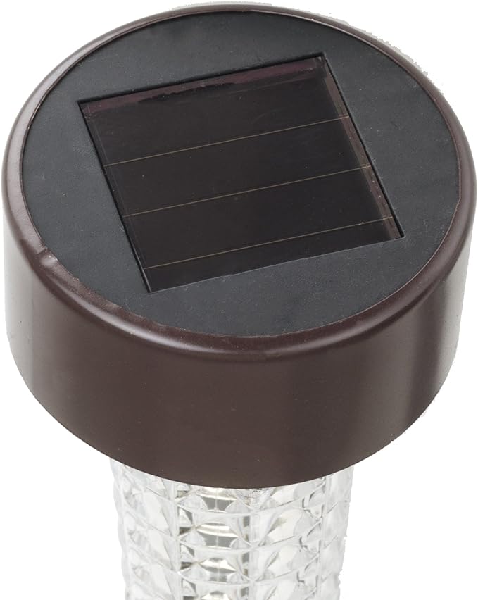 Pure Garden Solar Powered Lights (Set of 6)- LED Outdoor Stake Spotlight Fixture for Gardens Pathways and Patios Bronze (Pack of 2)