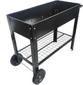 Mobile Metal Raised Garden Bed Cart with Legs Elevated Tall Planter Box with Wheels for Outdoor Indoors House Patio Backyard Vegetables Tomato DIY Herb Grow Black
