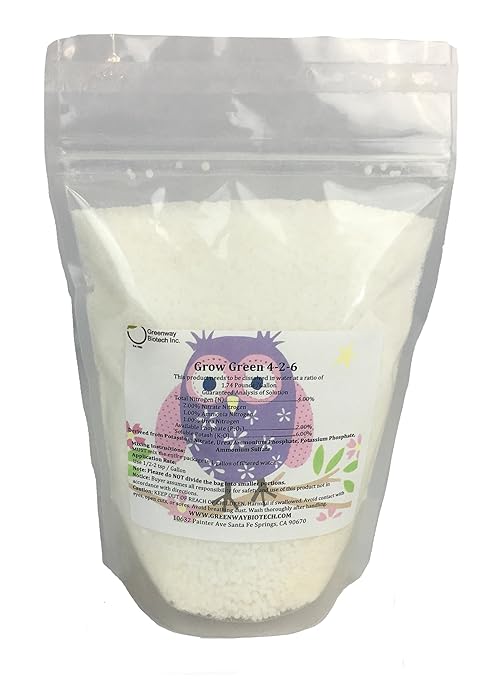 Greenway Biotech Inc. Grow Green 4-2-6 Hydroponics Grow Fertilizer for Growth and Vegetative Stages (10 Gallons (17.43 Pounds))