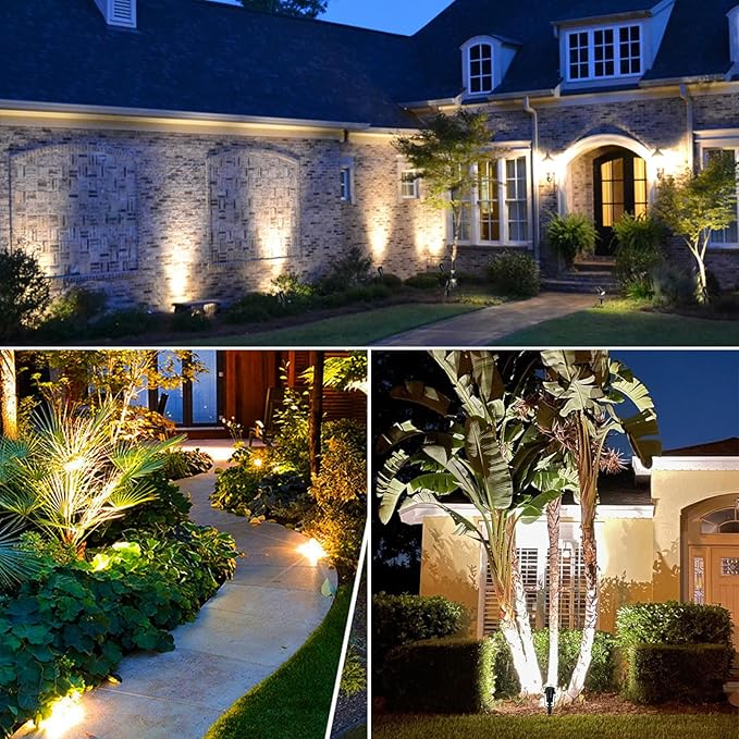 Low Voltage Landscape Lights 8 Pack+2 Pack Extendable Outdoor Landscape Lights+2 Pack Extension Cable 2 * 6.5ft