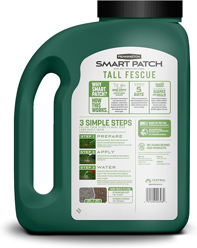 Pennington Smart Patch Tall Fescue Mix Jug 5 lb (Pack of 4)