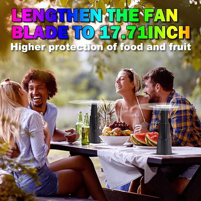 Fly Fans for TablesFood Indoor Outside4 Pack Portable Outdoor Picnic FanBatteries Powered Table Restaurant Party HomeOutdoor Dinner(Black)