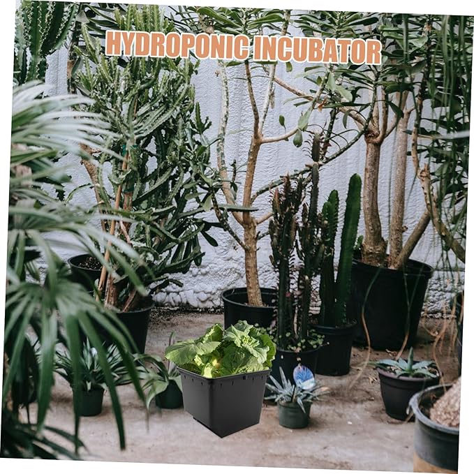 POPETPOP 1set Soilless Cultivation Barrels for Hydroponic Gardening Vegetable and Fruit Planting Nursery Boxes Black No Lid for Indoor and Outdoor Plant Growth
