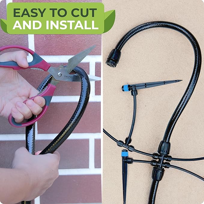 Carpathen 50 FT 1/2 Irrigation Tubing Mainline - Drip Irrigation Tubing Perfect for Push-To-Connect Garden Irrigation System or as Blank Distribution Hose for Any Gardening Project