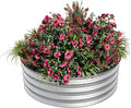 Round Raised Garden Bed 1PCS 2 x 1ft Galvanized Raised Boxes with Rust-Resistant Easy Assembly Safe Edge Metal Garden Bed Kit for Planting Vegetables Fruits Flowers Silver