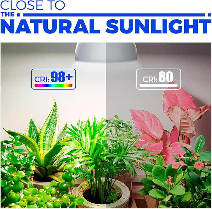 Barrina LED Grow Light Bulb with Timing and Hanging System 25W Full Spectrum 4H/9H/14H Timer Hanging Grow Lights for Indoor Plants with 16.4FT Power Cord Plug in Pendant Light for Plants