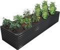 12x2x2FT Galvanized Raised Garden Bed KitVegetable Plant Boxes-Rectangle Metal Flower BoxLarge Planter Raised Beds Outdoor Garden for PlantingFruitHerb-Black