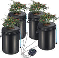 DWC Hydroponic System 5 Gallon 4 Buckets Deep Water Culture Growing Bucket Hydroponics Grow Kit with Pump Air Stone and Water Level Device for Indoor/Outdoor Leafy Vegetables