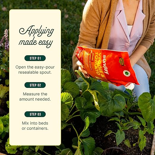 Sunday Garden Naturals Veggie + Tomato Plant Food Mix - Boost Growth in Vegetables Tomatoes &amp Herbs - 5-4-4 NPK Mix - for Indoor &amp Outdoor Use - Feeds for 4-6 Weeks - 2 Pack 2lb Mix