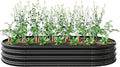 Large Oval Metal Raised Garden Bed - Outdoor Planter Bed for Plants Vegetables &amp Flowers Black