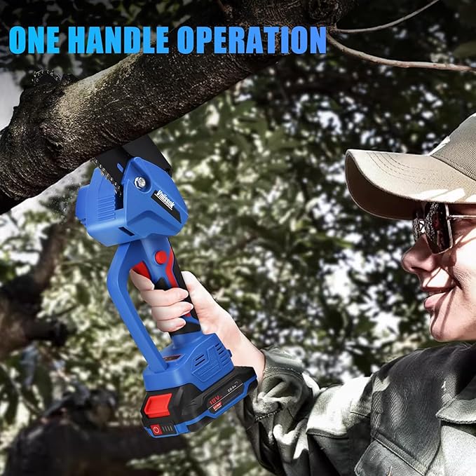 Chainsaw 6 Inch Mini Electric Chain Saw Cordless Battery PoweredHand Held Saw Pruning Shears Chain for Tree BranchesCourtyardHousehold and Garden Gifts for Men Dad Husband Women