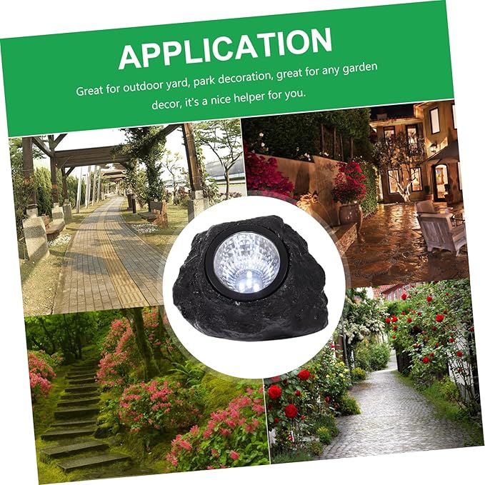 2pcs Led Solar Lights for Outdoor Solar Spotlight Stone Appearance Garden Lawn Pathway Lighting