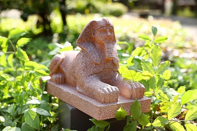 TECHKO Garden Statue Egyptian Sphinx with Included Solar Spotlight