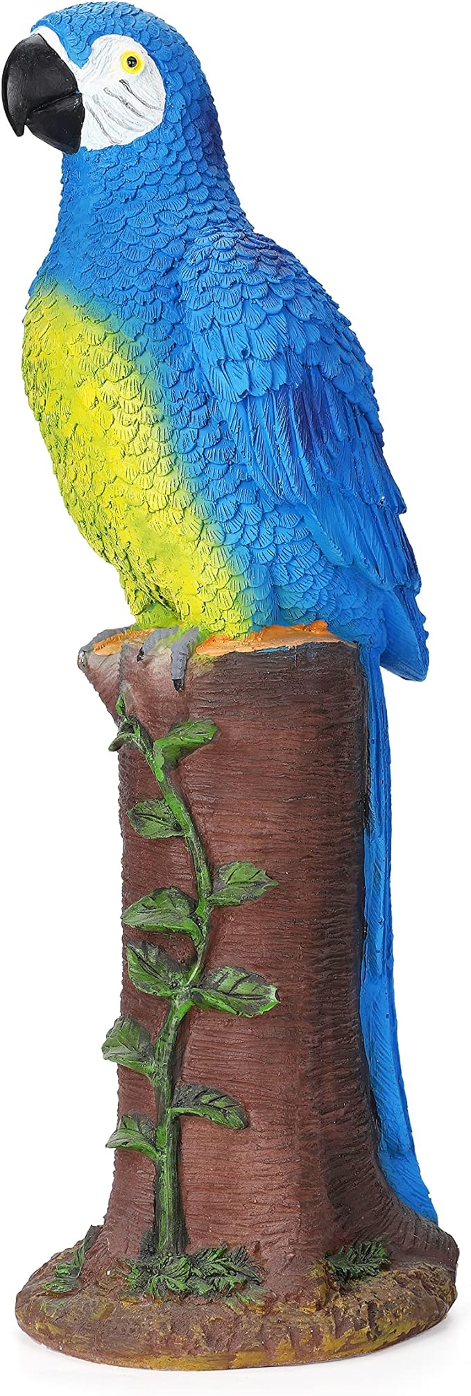 Techko Decorative Blue Parrot Outdoor Garden Statue Waterproof Solar LED Spotlight Tropical Tiki Decor