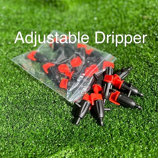 AEO Solar-Powered Automatic Watering Drip Irrigation System 20 Adjustable Drippers 65 ft for Balcony Greenhouse Raised Garden Bed