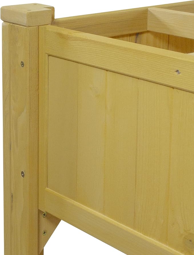 3ft Wooden Raised Garden Bed Planter Box with Shelf