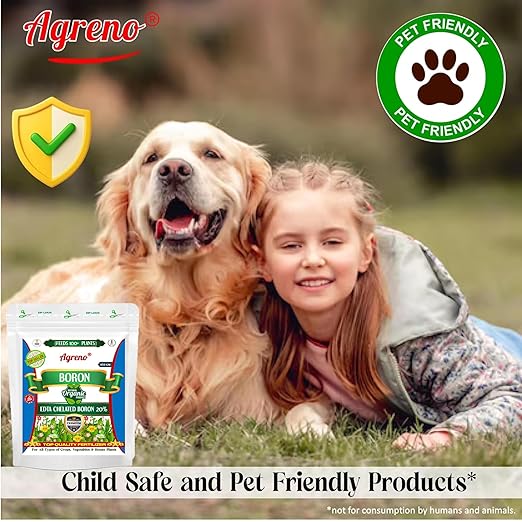 Agreno® Chelated Boron - 20% EDTA Powerful Essential Organic Fertilizer for Fast Growth of All Plants. (450 gm)