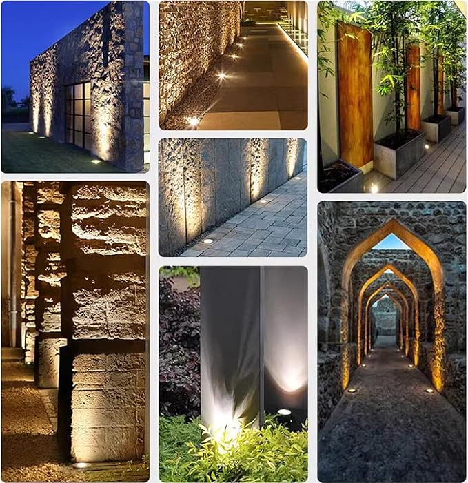 Ground LED Landscape Lights - Outdoor Buried Lights AC 220V LED 30° Adjustable Angle Underground Light IP67 Outdoor Waterproof Embedded Lawn Tree Spotlight Polarized Floor Lamp