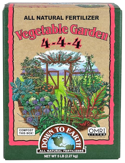 Down to Earth Organic Vegetable Garden Fertilizer 5 lb Boxes Balanced Plant Food for Healthy Vegetables &amp Herbs (Pack of 6)