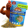 Herb Supplement for Backyard Chickens - Natural Chicken Treats Poultry Feed Botanical Mix Plant-Based Coop Snacks for Daily Wellness Feather Quality Egg Production USA (5 LB)