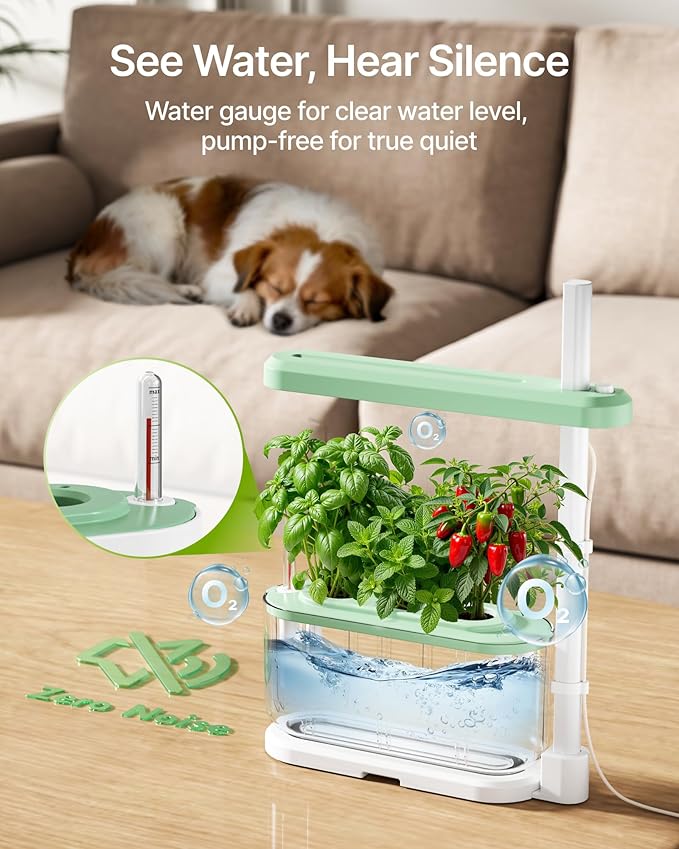 SUNCOZE Hydroponics Growing System Kit with 3 Pods – Full Spectrum LED Grow Light Adjustable Height Indoor Herb Garden Compact Hydroponic System for BeginnersGardening Gifts