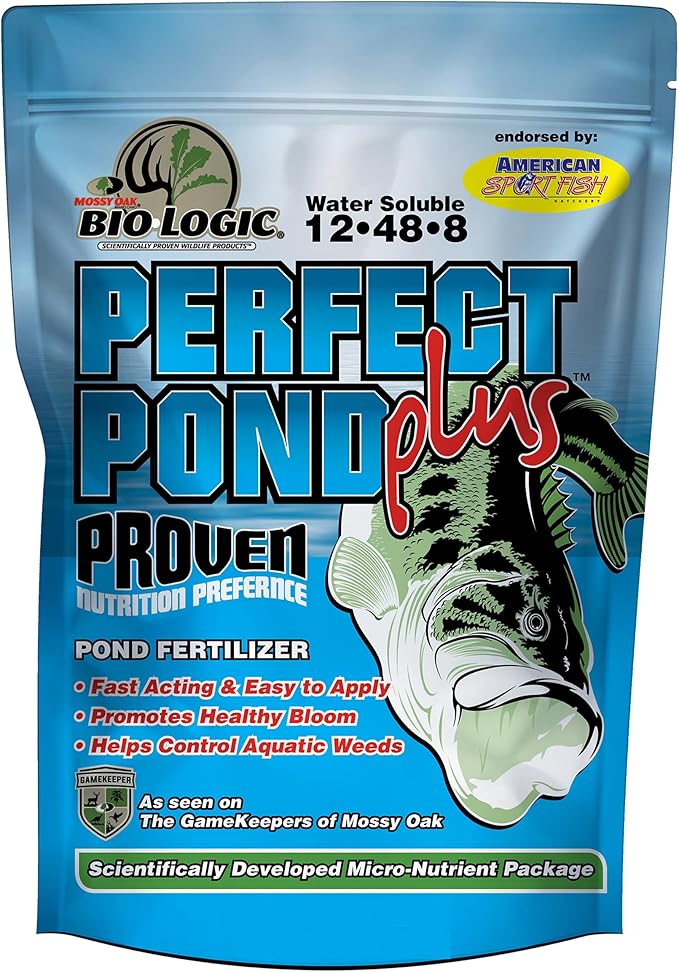 BioLogic Perfect Pond Plus Fish Pond Fertilizer Granular Fish Pond and Plant Fertilizer Fast Acting &amp Easy to Apply 25 lb Bag Broadcasts 5 Acres
