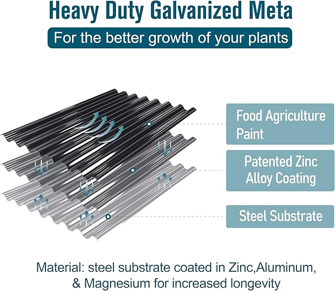 MFSTUDIO Galvanized Raised Garden Bed Kit Outdoor Planter Raised Beds Oval 17 Tall Metal Planter Box for Vegetables Flower Herbs 3.5x2x1.4FT