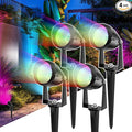 1500LM LED High Brightness Outdoor Landscape Lighting 15W RGB Color Changing Landscape Lights Remote Control Spot-Lights with Plug in IP66 Waterproof Flood Light for Garden-4 Packs