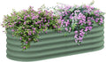 4.9' x 2' x 1.4' Galvanized Raised Garden Bed Kit Outdoor Metal Elevated Planter Box with Safety Edging Easy DIY Stock Tank for Growing Flowers Herbs Vegetables Green