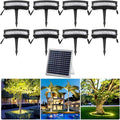 Solar Palm Tree Lights Outdoor LED Low Voltage Landscape Tree Ring Lights Landscape Spotlights Made to Last(Warm White LightPack of 8)