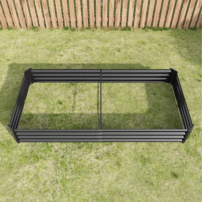 Raised Garden Bed Kit Metal Black Larger Size Outdoor Lawn Porch Durable