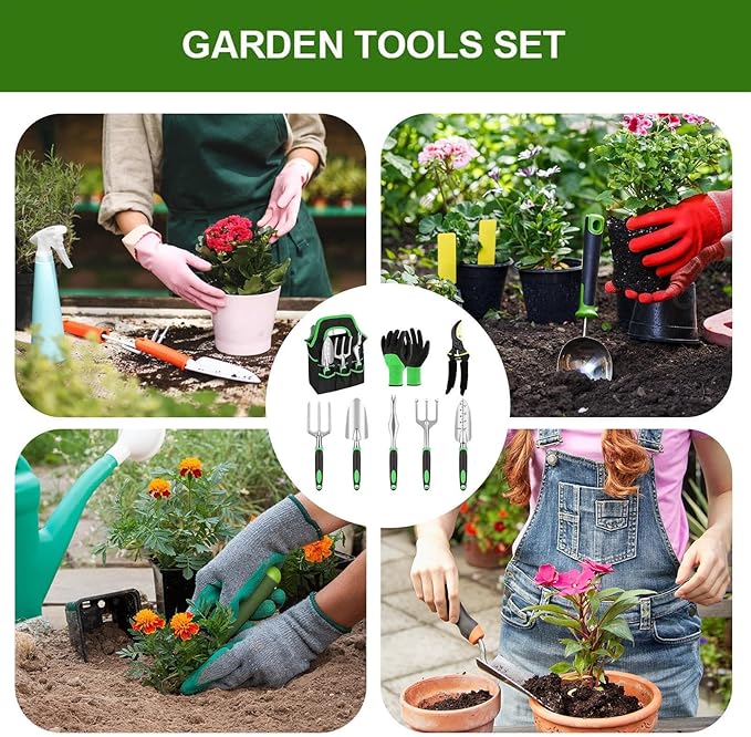 Gardening Hand Tools | Stainless Steel Plant Supplies - Gardening Kit Garden Toolsfor Digging Weeding Loosening Soil Transplanting Cleaning Pruning Outdoor Lover Beginner