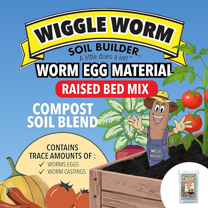 Combo Package - 15lbs Pure Earthworm Castings Organic Fertilizer and 80lbs Worm Egg Material Raised Bed Mix Plus for Indoor/Outdoor Gardening