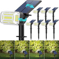 102 LEDs Solar Spot Lights Outdoor [ 4 Modes/8 Pack] Solar Spotlights Waterproof IP65 Adjustable Light &amp Panel Landscape Flood Powered Lights for Yard Garden Pathway Wall (Cool White)