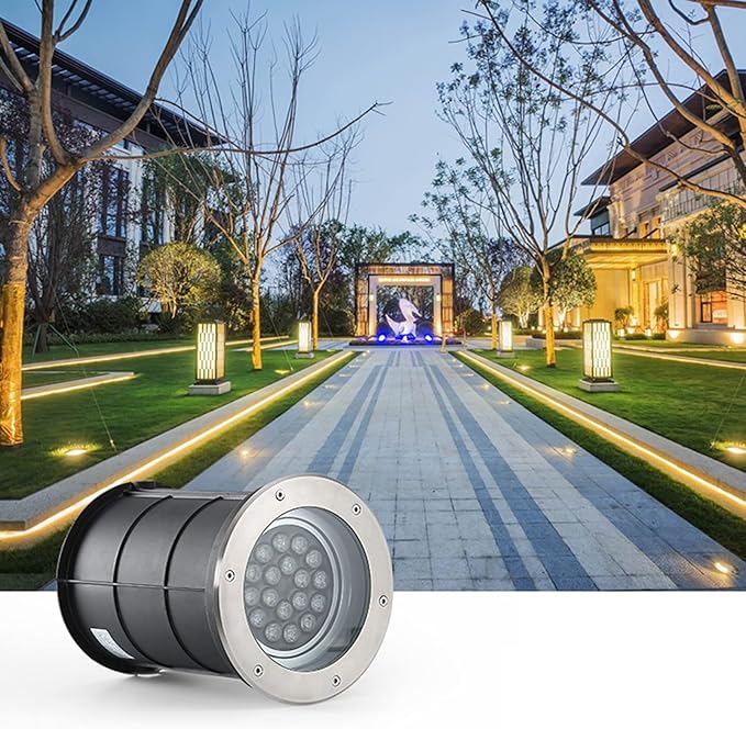 LED Underground Light Adjustable Angle Round Landscape Lights AC110V IP65 Waterproof Spotlight for Garden Driveway Deck Patio7 Colors
