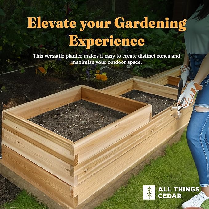All Things Cedar 3-Tier Raised Garden Planter Bed Box Western Red Cedar Build