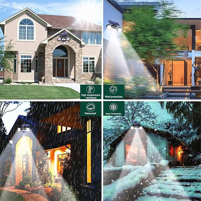 2 Pack Solar Outdoor Lights 30 LED Motion Sensor Solar Spot Lights Outdoor IP65 Waterproof Dusk to Dawn LED Motion Sensor Outdoor Lights for Yard Landscape Garage Pathway Wall