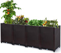 D'vine Dev Raised Patio Planter Box - Elevated Planter with Drainage Plug Raised Garden Beds for Growing Flowers Herbs Vegetables - Outdoor Standing Gardening Kit Set of 4 RGB-D-4N