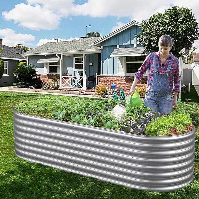 FRIZIONE 6x3x2FT Raised Garden Bed for Vegetables Outdoor Garden Raised Planter Box Backyard Patio Planter Raised Beds for Flowers Herbs Fruits