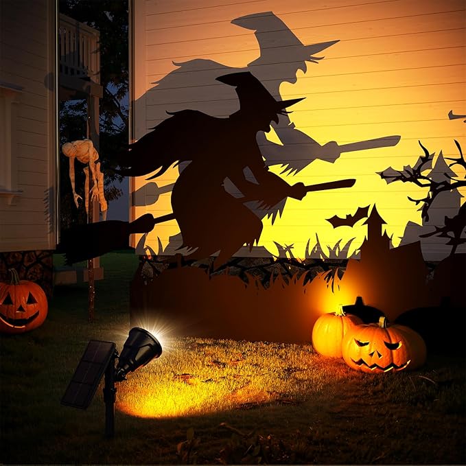 ROSHWEY Outdoor Solar Lights 600LM Solar Garden Lights Waterproof Solar Spot Lights for Yard Backyard Patio Pond Garage (Warm White 4Pack)