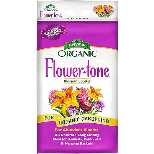 Espoma Organic Flower-Tone 3-4-5 Natural &amp Organic Plant Food 18 lb. Bag Organic Fertilizer for Flowers Annuals Perennials &amp Hanging Baskets. Blossom Booster